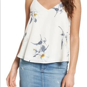 ASTR White floral flowy top
